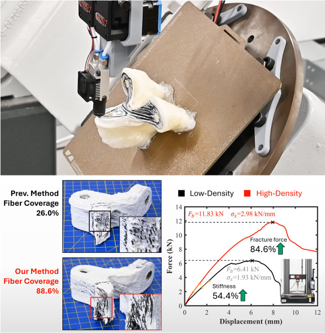 Toolpath generation for high density spatial fiber printing guided by principal stresses