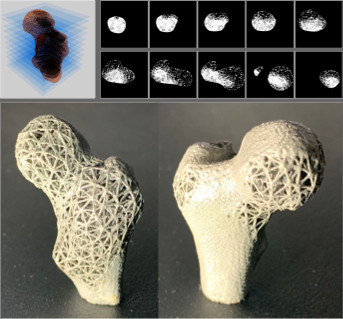 Memory-efficient modeling and slicing of large-scale adaptive lattice structures